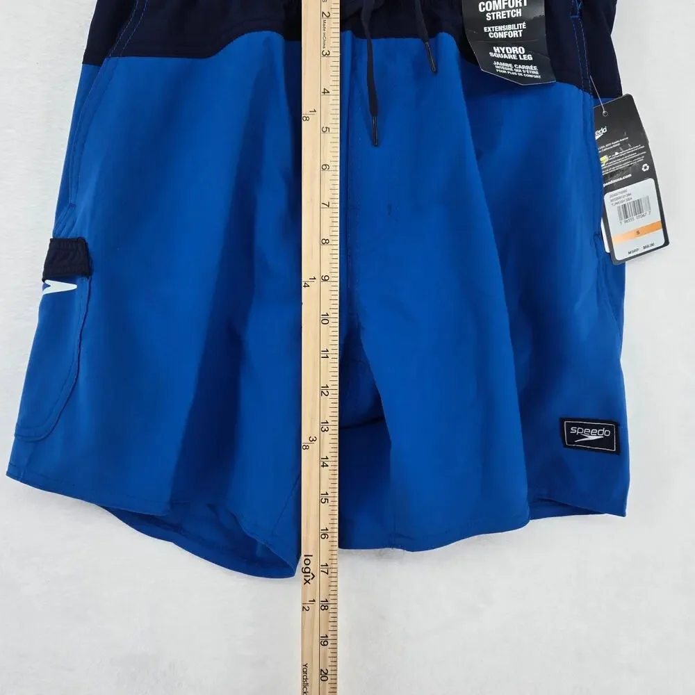 Speedo Mens Swim Trunks Blue Size Small Marina Flex‎ Volley 17